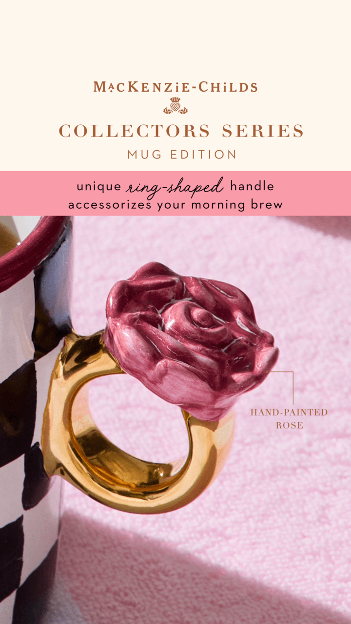 MacKenzie-Childs Unclassified Collectors Series Mug Edition – Rose Ring Ceramic Mug