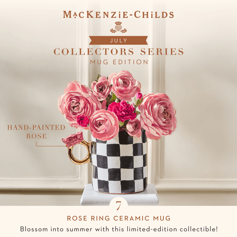 MacKenzie-Childs Unclassified Collectors Series Mug Edition – Rose Ring Ceramic Mug
