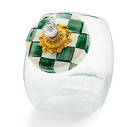 MacKenzie-Childs Unclassified Cookie Jar with Emerald Check Lid