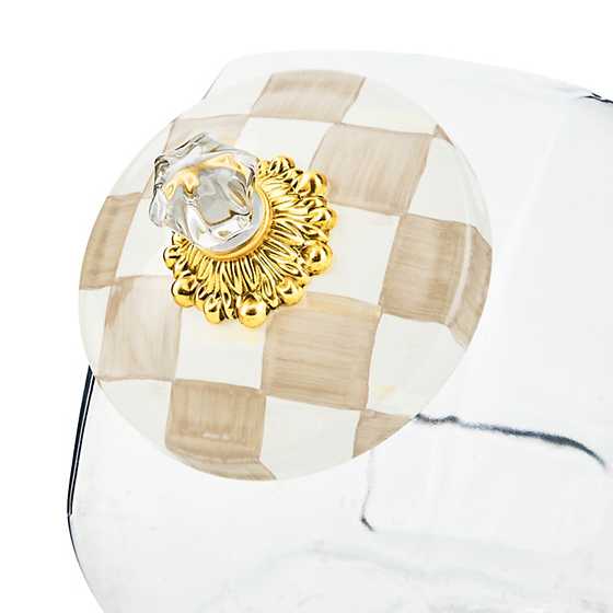 MacKenzie-Childs Unclassified Cookie Jar with Mocha Check Lid