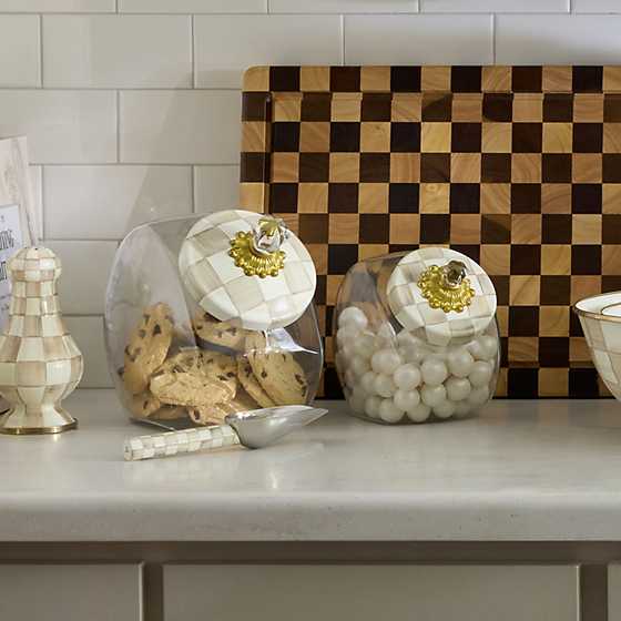 MacKenzie-Childs Unclassified Cookie Jar with Mocha Check Lid