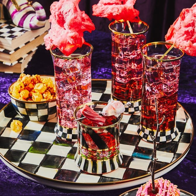 MacKenzie-Childs Unclassified Courtly Check Highball Glass, Set of 2