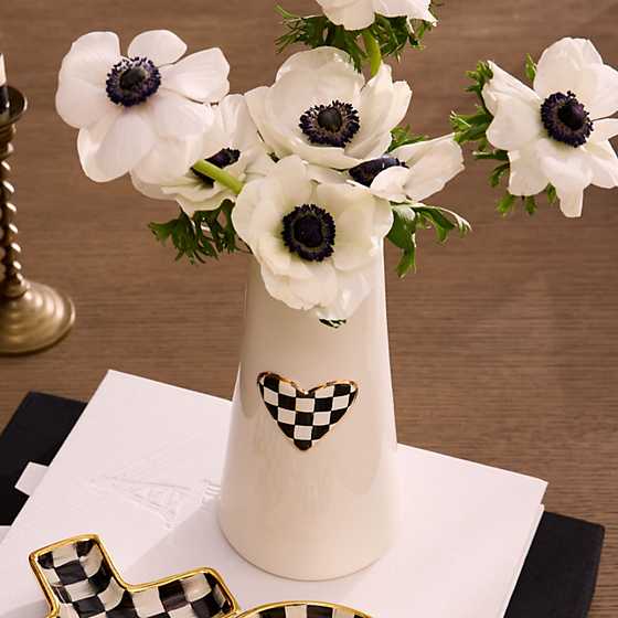 MacKenzie-Childs Unclassified Courtly Check Tall Heart Vase