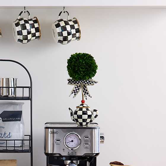 MacKenzie-Childs Unclassified Courtly Check Teapot Boxwood Topiary