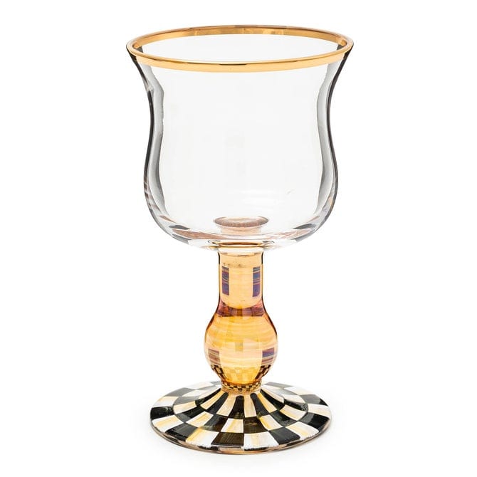 MacKenzie-Childs Unclassified Courtly Check Wine Glass