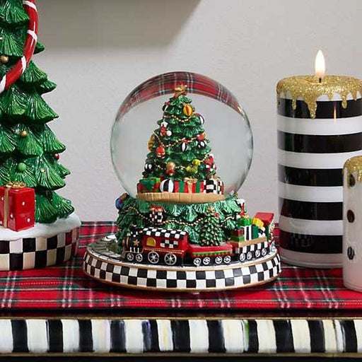 MacKenzie-Childs Unclassified Cozy Christmas Tree & Train Snow Globe