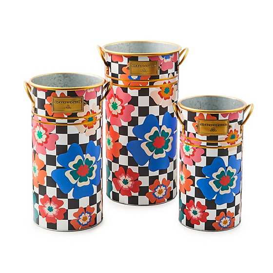 MacKenzie-Childs Unclassified Dolce Vita Flower Buckets, Set of 3