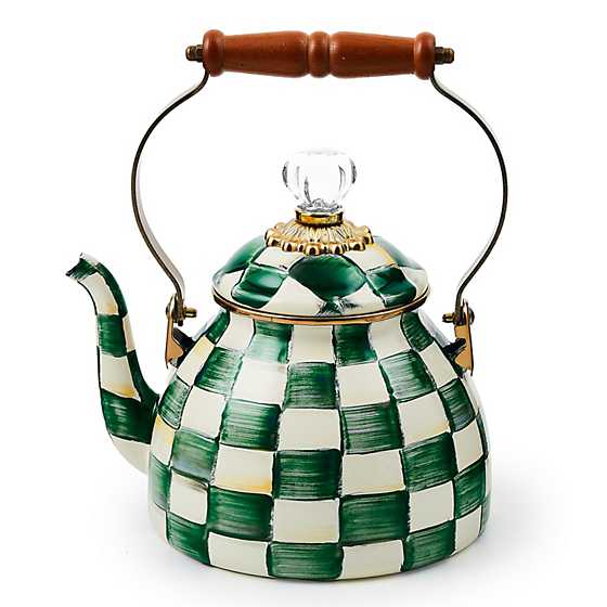 MacKenzie-Childs Unclassified Emerald Check 2 Quart Tea Kettle