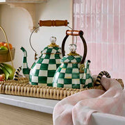 MacKenzie-Childs Unclassified Emerald Check 3 Quart Tea Kettle