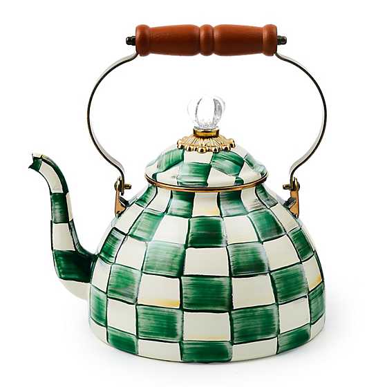 MacKenzie-Childs Unclassified Emerald Check 3 Quart Tea Kettle