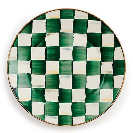 MacKenzie-Childs Unclassified Emerald Check Dinner Plate