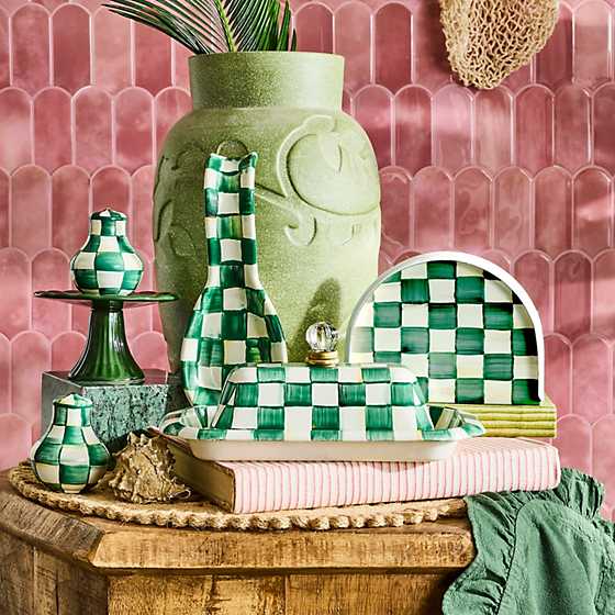 MacKenzie-Childs Unclassified Emerald Check Enamel Napkin Holder