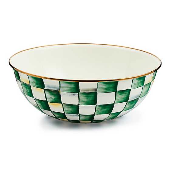 MacKenzie-Childs Unclassified Emerald Check Extra Large Everyday Bowl