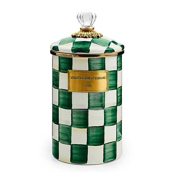 MacKenzie-Childs Unclassified Emerald Check Large Canister