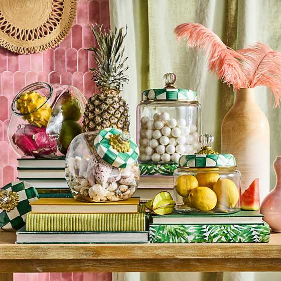 MacKenzie-Childs Unclassified Emerald Check Large Kitchen Canister