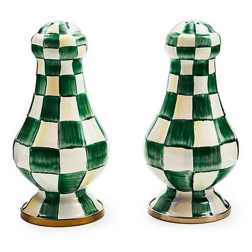 MacKenzie-Childs Unclassified Emerald Check Large Salt & Pepper Shakers