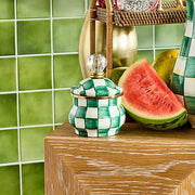 MacKenzie-Childs Unclassified Emerald Check Lidded Sugar Bowl