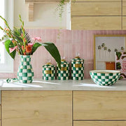 MacKenzie-Childs Unclassified Emerald Check Medium Canister