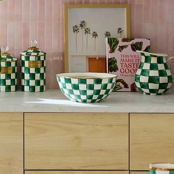 MacKenzie-Childs Unclassified Emerald Check Medium Everyday Bowl