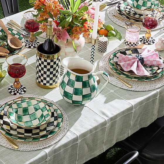 MacKenzie-Childs Unclassified Emerald Check Pitcher