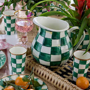MacKenzie-Childs Unclassified Emerald Check Pitcher