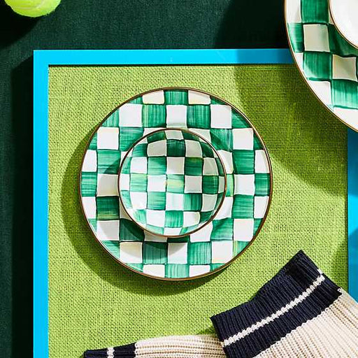 MacKenzie-Childs Unclassified Emerald Check Relish Dish
