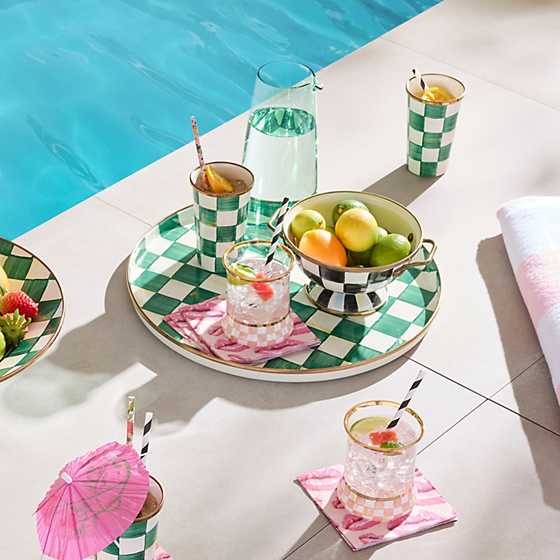 MacKenzie-Childs Unclassified Emerald Check Round Tray