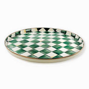 MacKenzie-Childs Unclassified Emerald Check Round Tray