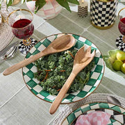 MacKenzie-Childs Unclassified Emerald Check Salad Serving Set