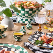 MacKenzie-Childs Unclassified Emerald Check Salt & Pepper Shakers