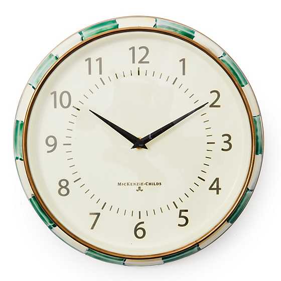 MacKenzie-Childs Unclassified Emerald Check School Wall Clock
