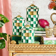 MacKenzie-Childs Unclassified Emerald Check Small Canister