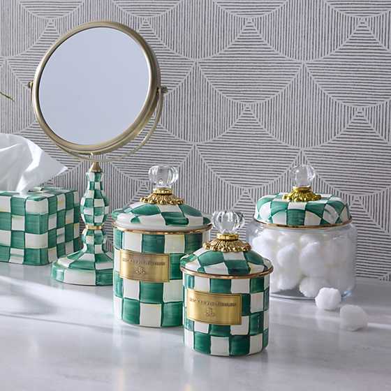 MacKenzie-Childs Unclassified Emerald Check Small Kitchen Canister