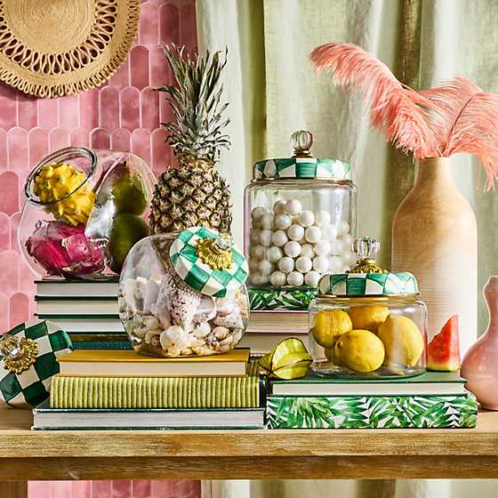 MacKenzie-Childs Unclassified Emerald Check Small Kitchen Canister