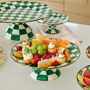 MacKenzie-Childs Unclassified Emerald Check Small Pedestal Platter