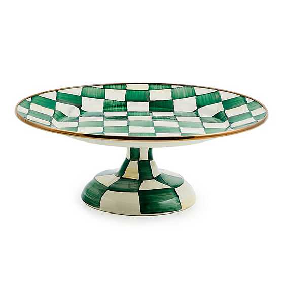 MacKenzie-Childs Unclassified Emerald Check Small Pedestal Platter