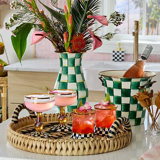 MacKenzie-Childs Unclassified Emerald Check Tall Vase