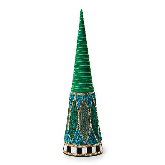 MacKenzie-Childs Unclassified Emerald Luxe Small Beaded Cone Tree