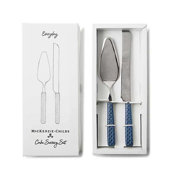 MacKenzie-Childs Unclassified Everyday Indigo Cake Serving Set