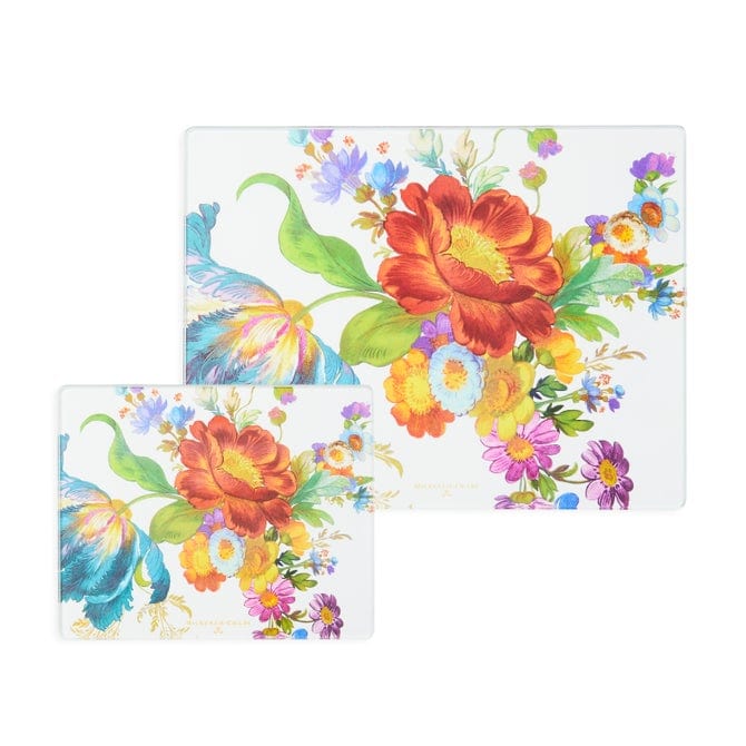 MacKenzie-Childs Unclassified Floral Glass Cutting Board, Set of 2