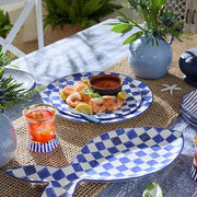 MacKenzie-Childs Unclassified Indigo Check Dinner Plate