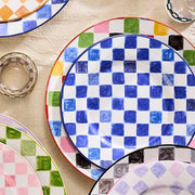 MacKenzie-Childs Unclassified Indigo Check Dinner Plate