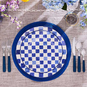 MacKenzie-Childs Unclassified Indigo Check Dinner Plate