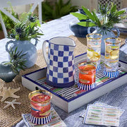 MacKenzie-Childs Unclassified Indigo Check Pitcher