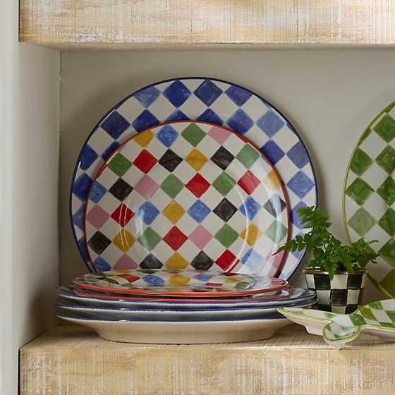 MacKenzie-Childs Unclassified Indigo Check Round Platter
