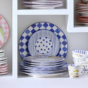 MacKenzie-Childs Unclassified Indigo Check Round Platter