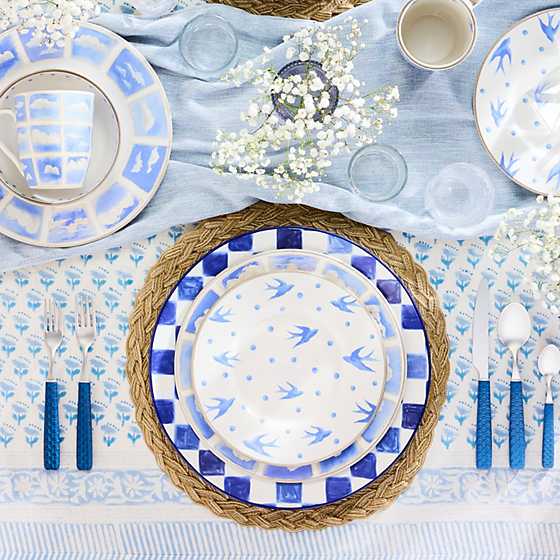 MacKenzie-Childs Unclassified Indigo Check Round Platter