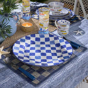 MacKenzie-Childs Unclassified Indigo Check Round Platter