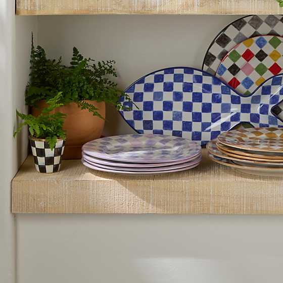 MacKenzie-Childs Unclassified Lilac Check Dinner Plate