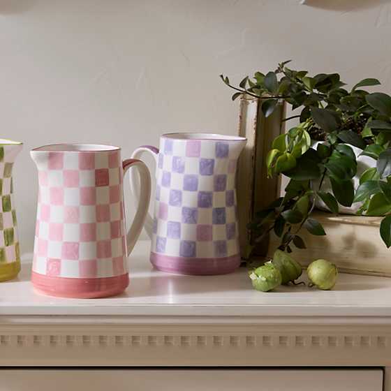 MacKenzie-Childs Unclassified Lilac Check Pitcher